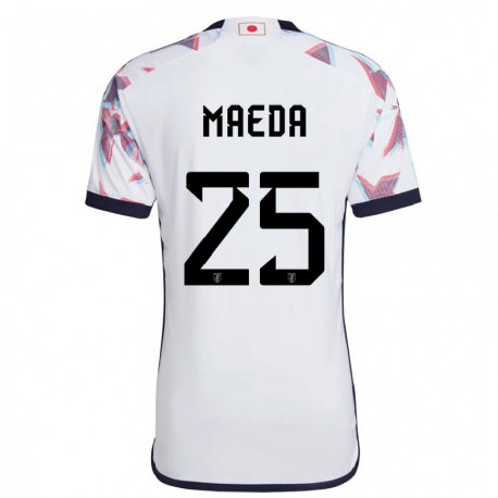 Kandiny Bambino Maglia Giappone Daizen Maeda #25 Bianco Kit Gara Away 22-24 Maglietta