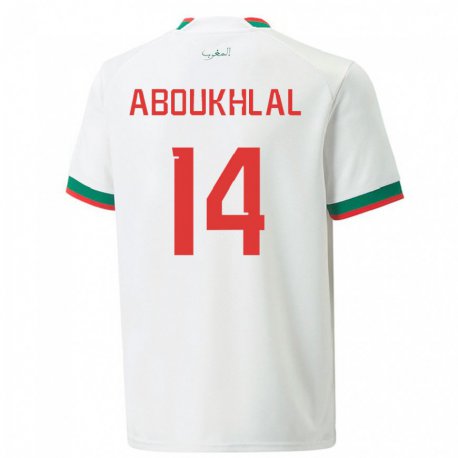 Kandiny Kinderen Marokkaans Zakaria Aboukhlal #14 Wit Uitshirt Uittenue 22-24 T-shirt België