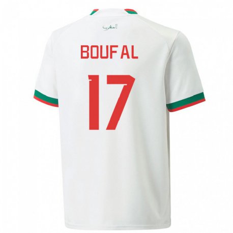 Kandiny Kinderen Marokkaans Sofiane Boufal #17 Wit Uitshirt Uittenue 22-24 T-shirt België