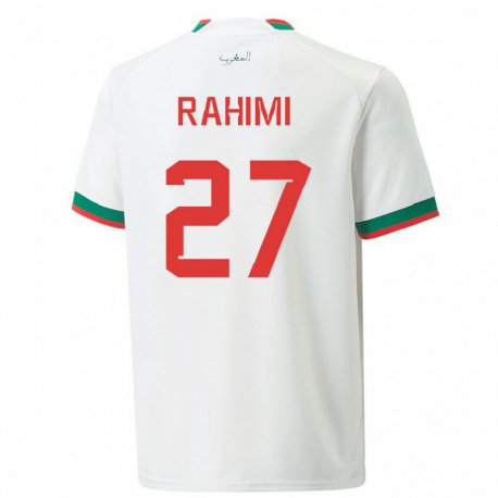 Kandiny Niño Camiseta Marruecos Soufiane Rahimi #27 Blanco 2ª Equipación 22-24 La Camisa