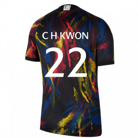 Kandiny Bambino Maglia Corea Del Sud Chang-hoon Kwon #22 Multicolore Kit Gara Away 22-24 Maglietta