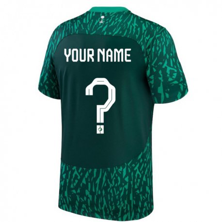 Kandiny Bambino Maglia Arabia Saudita Il Tuo Nome #0 Verde Scuro Kit Gara Away 22-24 Maglietta