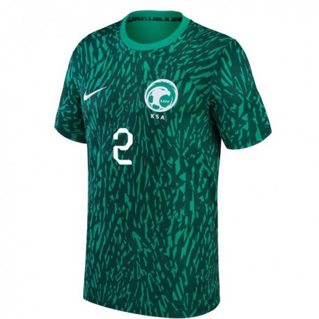 Kandiny Bambino Maglia Arabia Saudita Sultan Al Ghanam #2 Verde Scuro Kit Gara Away 22-24 Maglietta