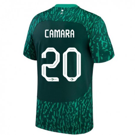 Kandiny Bambino Maglia Arabia Saudita Haroune Camara #20 Verde Scuro Kit Gara Away 22-24 Maglietta