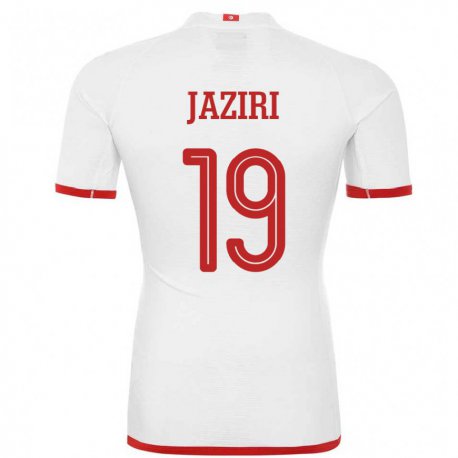 Kandiny Bambino Maglia Tunisia Seifeddin Jaziri #19 Bianco Kit Gara Away 22-24 Maglietta