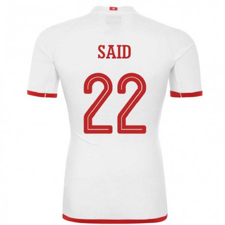 Kandiny Bambino Maglia Tunisia Bechir Ben Said #22 Bianco Kit Gara Away 22-24 Maglietta