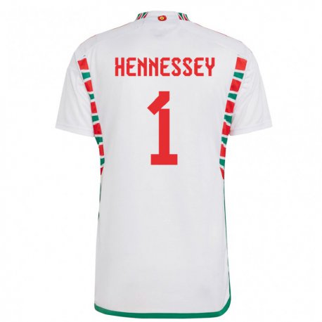 Kandiny Bambino Maglia Galles Wayne Hennessey #1 Bianco Kit Gara Away 22-24 Maglietta