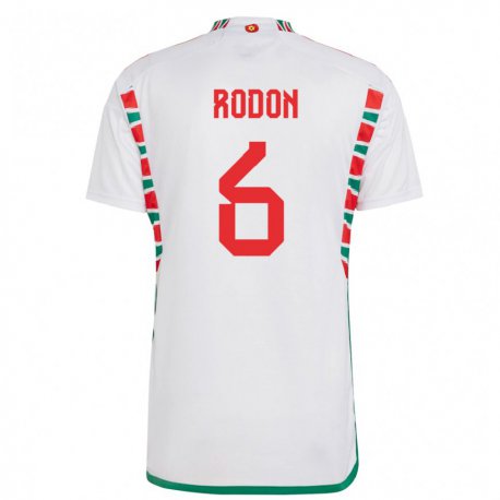 Kandiny Kinderen Welsh Joe Rodon #6 Wit Uitshirt Uittenue 22-24 T-shirt