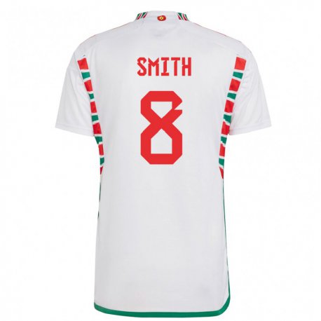 Kandiny Kinderen Welsh Matt Smith #8 Wit Uitshirt Uittenue 22-24 T-shirt