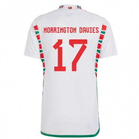 Kandiny Kinder Walisische Rhys Norrington Davies #17 Weiß Auswärtstrikot Trikot 22-24 T-shirt Österreich