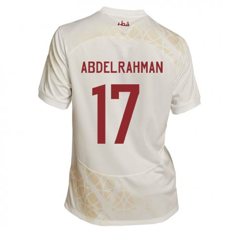 Kandiny Kinderen Qatarees Abdelrahman Fahmi Moustafa #17 Goud Beige Uitshirt Uittenue 22-24 T-shirt België