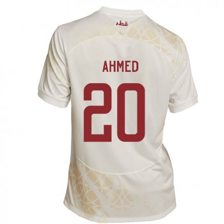 Kandiny Kinderen Qatarees Ahmed Fadel Hasaba #20 Goud Beige Uitshirt Uittenue 22-24 T-shirt