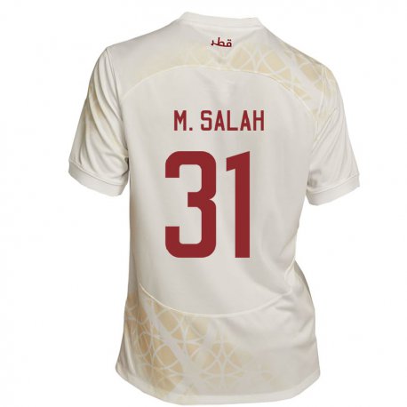 Kandiny Kinder Katarische Salah Zakaria #31 Goldbeige Auswärtstrikot Trikot 22-24 T-shirt Österreich