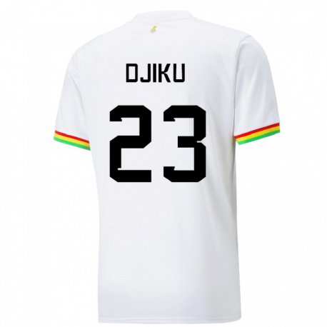 Kandiny Uomo Maglia Ghana Alexander Djiku #23 Bianco Kit Gara Home 22-24 Maglietta