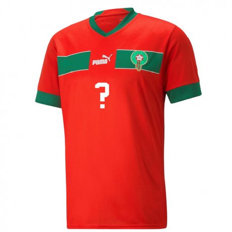 Kandiny Hombre Camiseta Marruecos Su Nombre #0 Rojo 1ª Equipación 22-24 La Camisa