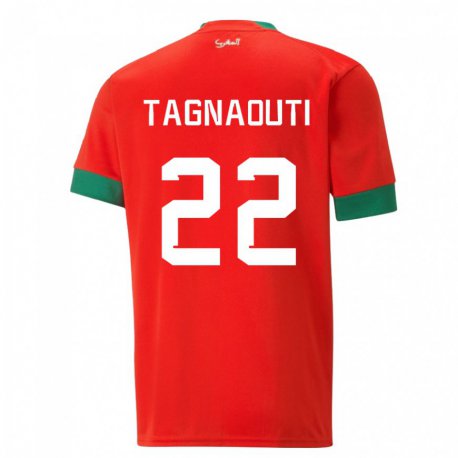 Kandiny Heren Marokkaans Ahmed Reda Tagnaouti #22 Rood Thuisshirt Thuistenue 22-24 T-shirt