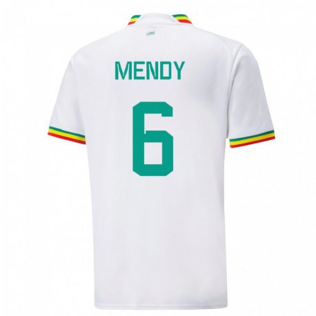 Kandiny Heren Senegalees Nampalys Mendy #6 Wit Thuisshirt Thuistenue 22-24 T-shirt