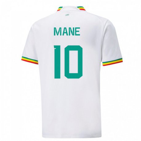 Kandiny Uomo Maglia Senegal Sadio Mane #10 Bianco Kit Gara Home 22-24 Maglietta