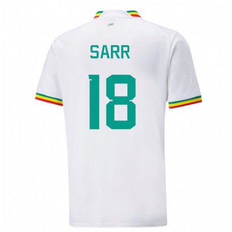 Kandiny Uomo Maglia Senegal Ismaila Sarr #18 Bianco Kit Gara Home 22-24 Maglietta