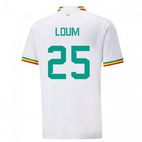 Kandiny Heren Senegalees Mamadou Loum #25 Wit Thuisshirt Thuistenue 22-24 T-shirt België