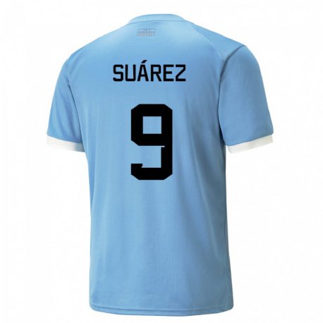 Kandiny Uomo Maglia Uruguay Luis Suarez #9 Blu Kit Gara Home 22-24 Maglietta