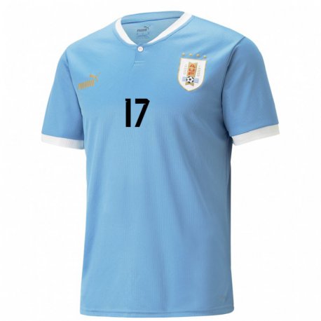 Kandiny Hombre Camiseta Uruguay Matias Vina #17 Azul 1ª Equipación 22-24 La Camisa