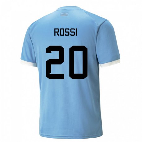 Kandiny Uomo Maglia Uruguay Diego Rossi #20 Blu Kit Gara Home 22-24 Maglietta