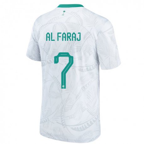 Kandiny Hombre Camiseta Arabia Saudita Salman Al Faraj #7 Blanco 1ª Equipación 22-24 La Camisa