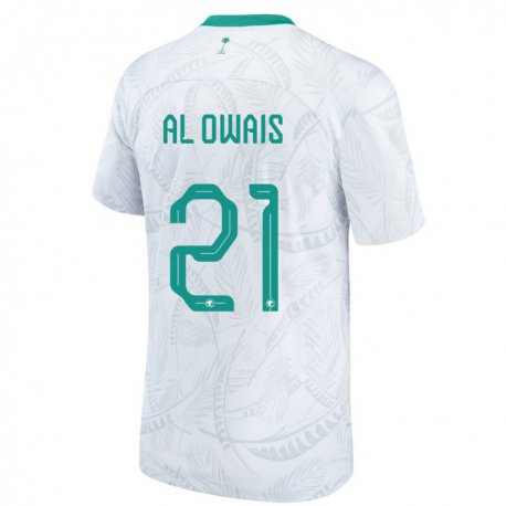 Kandiny Hombre Camiseta Arabia Saudita Mohammed Al Owais #21 Blanco 1ª Equipación 22-24 La Camisa