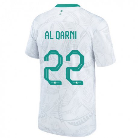 Kandiny Hombre Camiseta Arabia Saudita Fawaz Al Qarni #22 Blanco 1ª Equipación 22-24 La Camisa