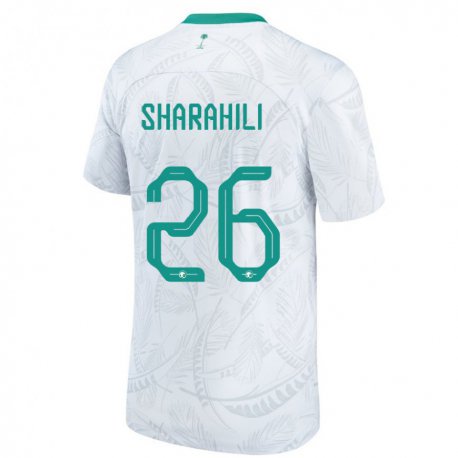 Kandiny Hombre Camiseta Arabia Saudita Riyadh Sharahili #26 Blanco 1ª Equipación 22-24 La Camisa