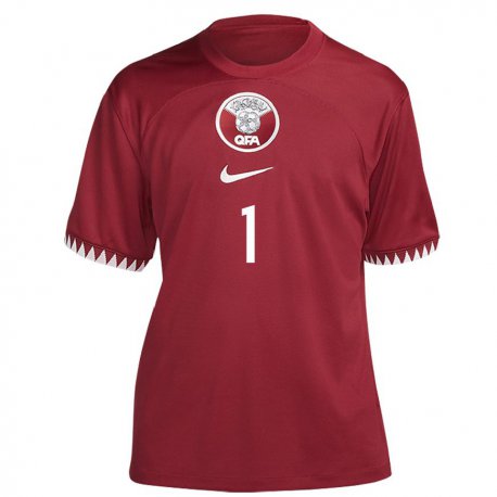 Kandiny Heren Qatarees Saad Al Sheeb #1 Kastanjebruin Thuisshirt Thuistenue 22-24 T-shirt België