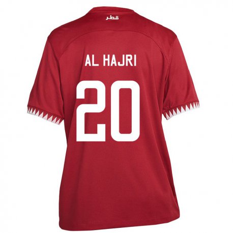 Kandiny Uomo Maglia Qatar Salem Al Hajri #20 Marrone Kit Gara Home 22-24 Maglietta