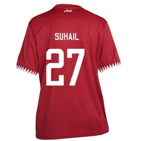 Kandiny Heren Qatarees Ahmed Suhail #27 Kastanjebruin Thuisshirt Thuistenue 22-24 T-shirt België