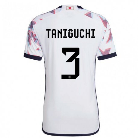 Kandiny Uomo Maglia Giappone Shogo Taniguchi #3 Bianco Kit Gara Away 22-24 Maglietta