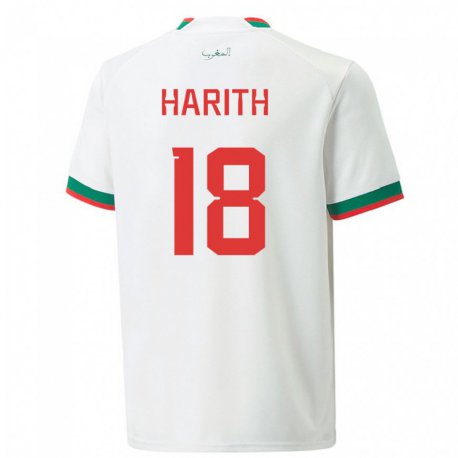 Kandiny Uomo Maglia Marocco Amine Harith #18 Bianco Kit Gara Away 22-24 Maglietta