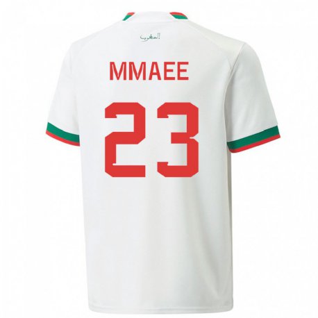 Kandiny Hombre Camiseta Marruecos Ryan Mmaee #23 Blanco 2ª Equipación 22-24 La Camisa