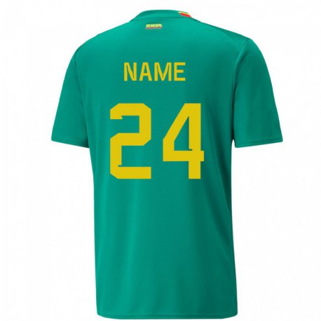 Kandiny Heren Senegalees Moustapha Name #24 Groente Uitshirt Uittenue 22-24 T-shirt