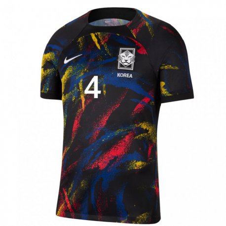 Kandiny Uomo Maglia Corea Del Sud Yu-min Cho #4 Multicolore Kit Gara Away 22-24 Maglietta