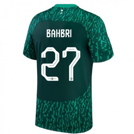 Kandiny Uomo Maglia Arabia Saudita Hatan Bahbri #27 Verde Scuro Kit Gara Away 22-24 Maglietta