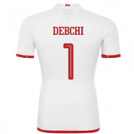 Kandiny Uomo Maglia Tunisia Mohamed Sedki Debchi #1 Bianco Kit Gara Away 22-24 Maglietta