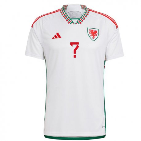 Kandiny Uomo Maglia Galles Il Tuo Nome #0 Bianco Kit Gara Away 22-24 Maglietta