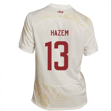 Kandiny Heren Qatarees Hazem Shehata #13 Goud Beige Uitshirt Uittenue 22-24 T-shirt