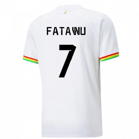 Kandiny Mujer Camiseta Ghana Issahaku Fatawu #7 Blanco 1ª Equipación 22-24 La Camisa