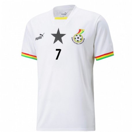 Kandiny Mujer Camiseta Ghana Issahaku Fatawu #7 Blanco 1ª Equipación 22-24 La Camisa