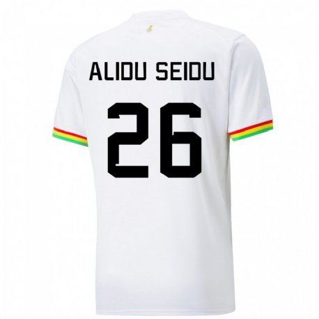 Kandiny Mujer Camiseta Ghana Alidu Seidu #26 Blanco 1ª Equipación 22-24 La Camisa