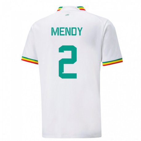 Kandiny Dames Senegalees Formose Mendy #2 Wit Thuisshirt Thuistenue 22-24 T-shirt