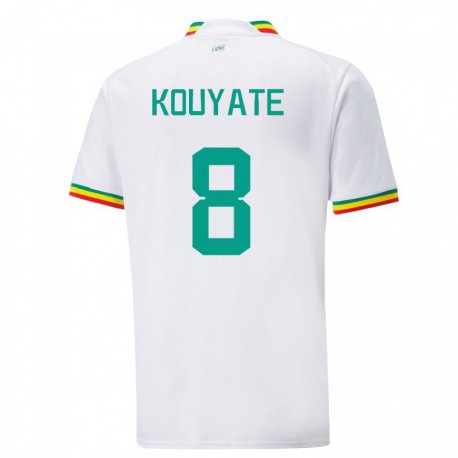 Kandiny Dames Senegalees Cheikhou Kouyate #8 Wit Thuisshirt Thuistenue 22-24 T-shirt België