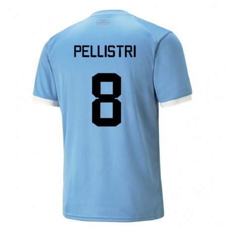 Kandiny Dames Uruguayaans Facundo Pellistri #8 Blauw Thuisshirt Thuistenue 22-24 T-shirt België