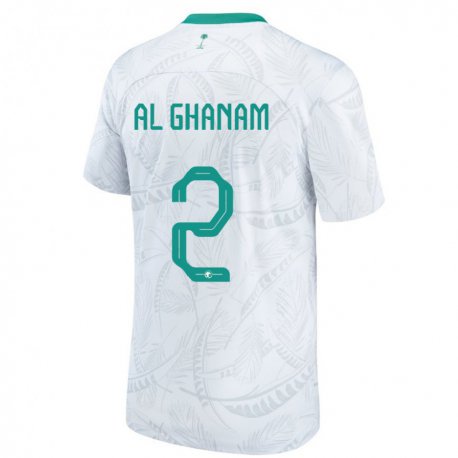 Kandiny Mujer Camiseta Arabia Saudita Sultan Al Ghanam #2 Blanco 1ª Equipación 22-24 La Camisa México